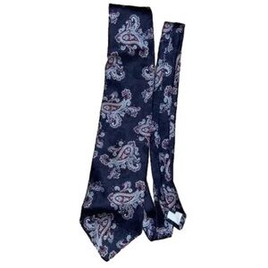 Barrister black paisley silk tie 59.5”